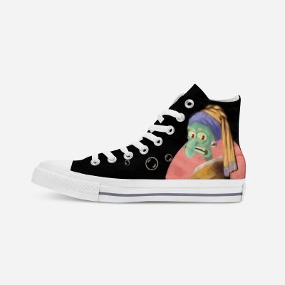 “Het meisje met de parel(SpongeBob)” | Hand-painted hit-top canvas shoes