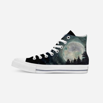 “Starry Forest" | Hand-painted hit-top canvas shoes
