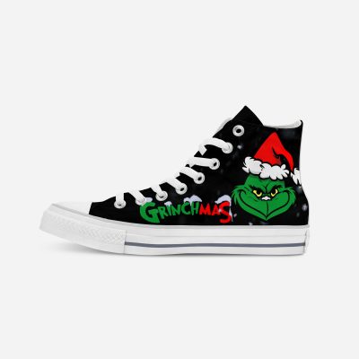 “Christmas Grinch” | Hand-painted hit-top canvas shoes