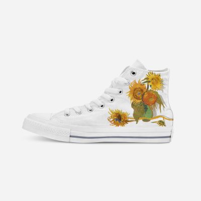 “Van Gogh · Sunflower” | Hand-painted hit-top canvas shoes