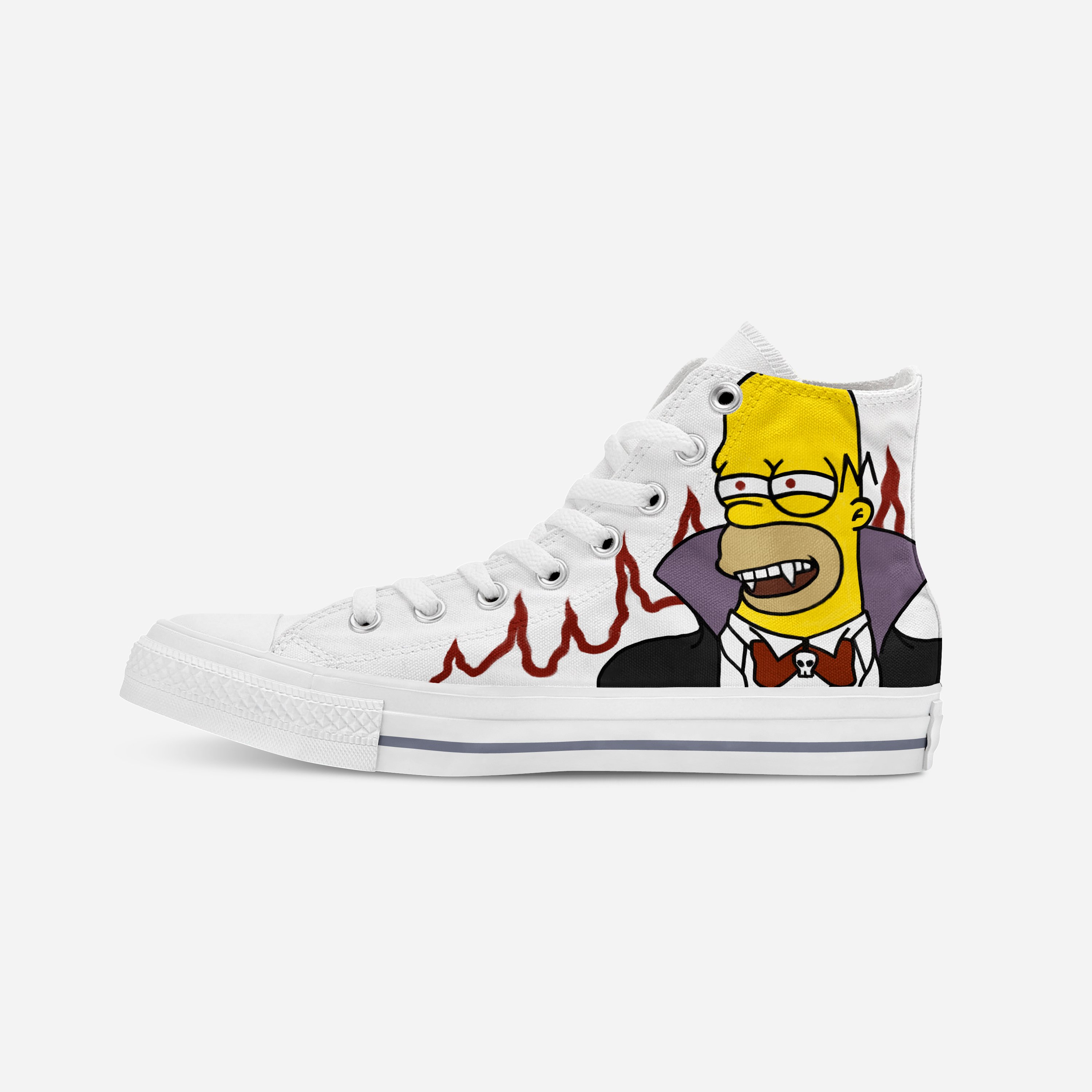 “Simpson vampire” | Hand-painted hit-top canvas shoes